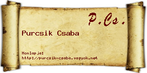 Purcsik Csaba névjegykártya